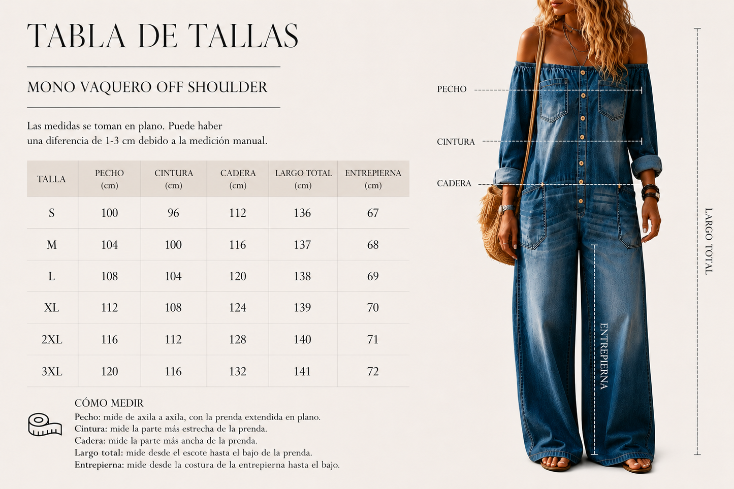 Sofia | Mono casual con hombros descubiertos
