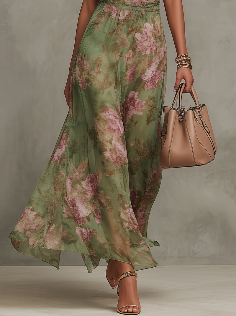ELINA | Robe longue dos nu à fleurs