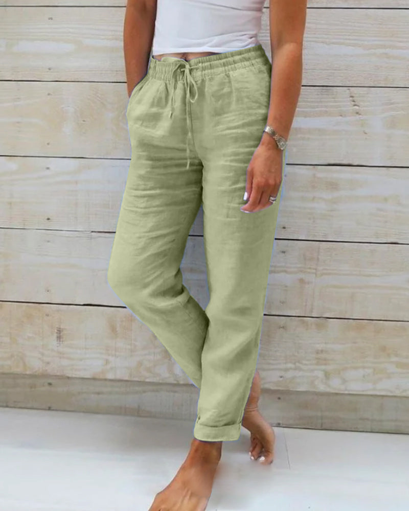 LOUNA | Pantalon Décontracté à Jambe Droite