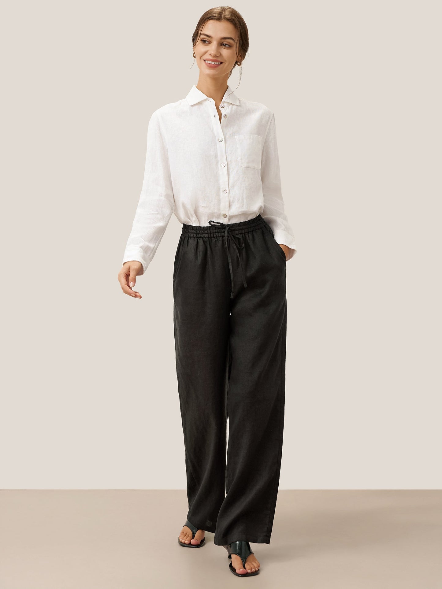 CAMILLE | Pantalon Classique 100% Lin