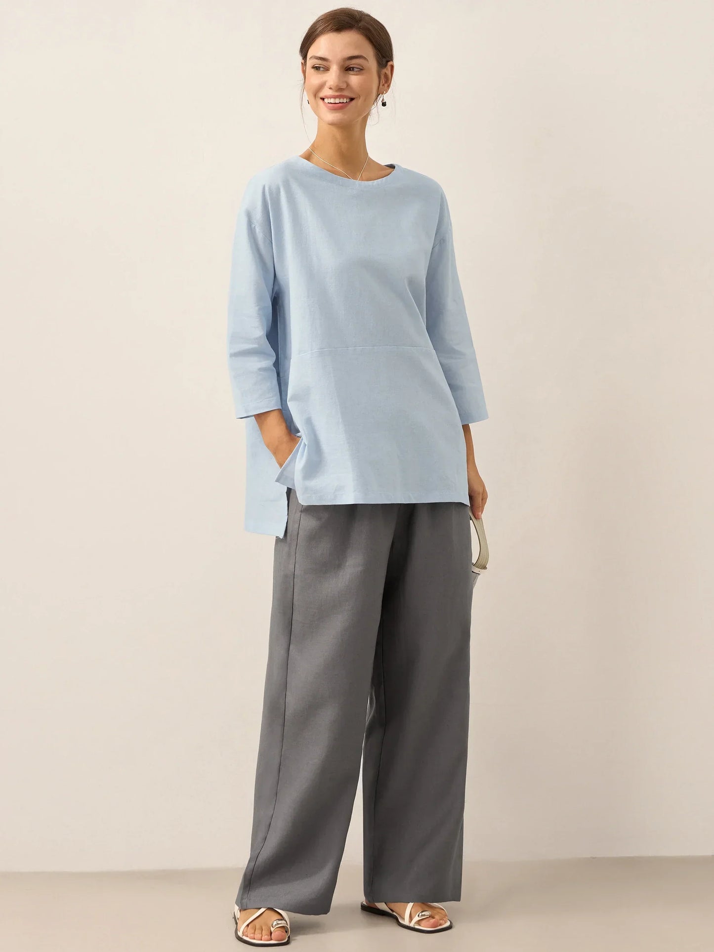 CAMILLE | Pantalon Classique 100% Lin