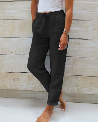 LOUNA | Pantalon Décontracté à Jambe Droite