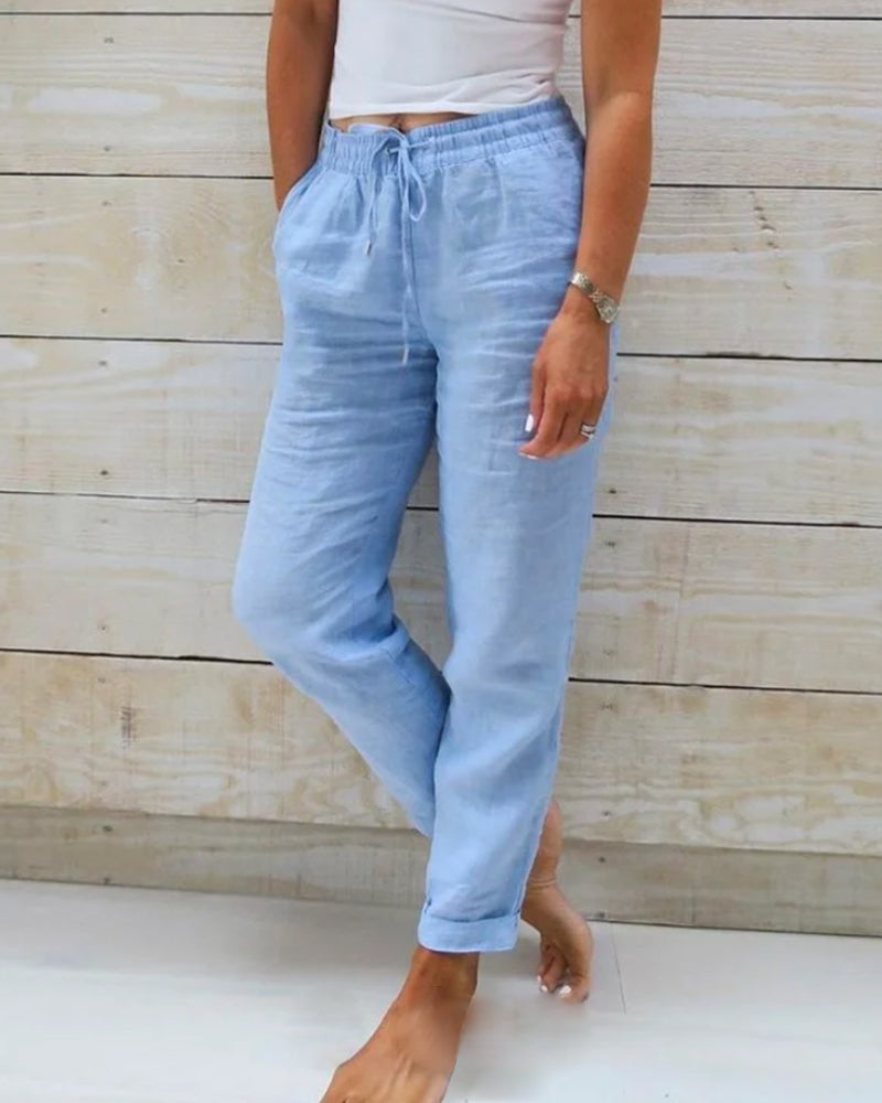LOUNA | Pantalon Décontracté à Jambe Droite