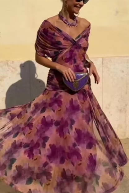 HELENA | Robe Maxi de Fête Élégante à Col V