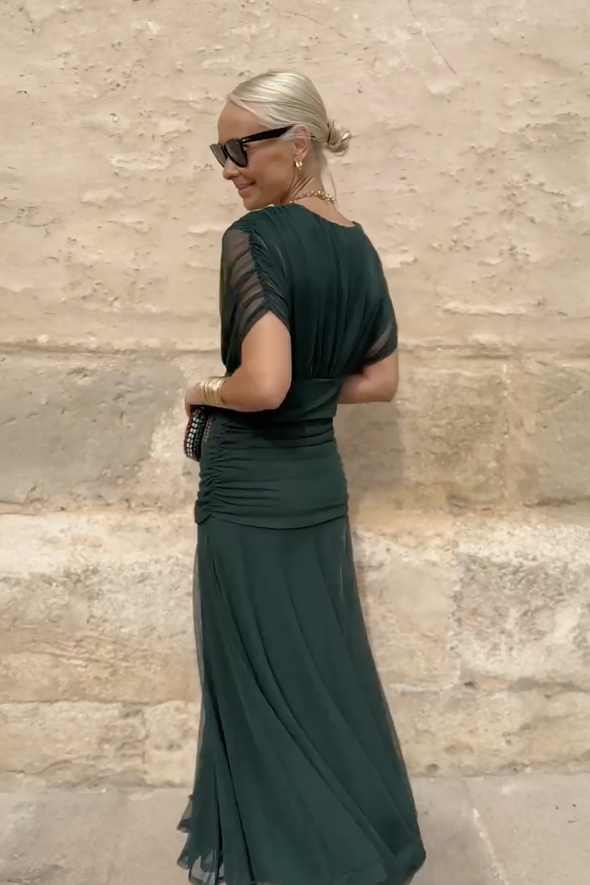 HELENA | Robe Maxi de Fête Élégante à Col V
