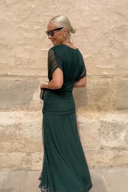 HELENA | Robe Maxi de Fête Élégante à Col V