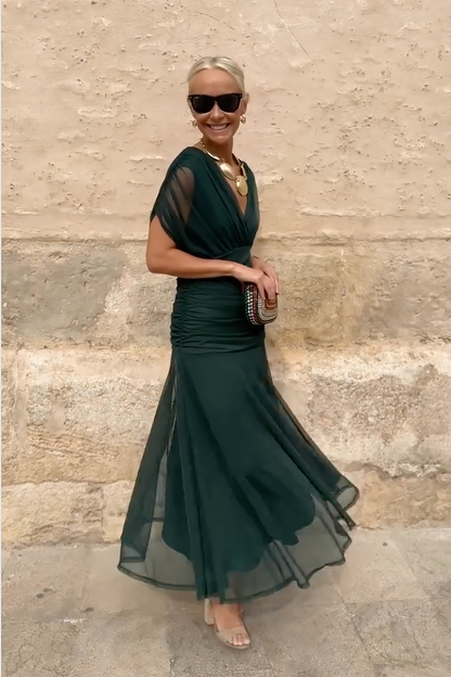 HELENA | Robe Maxi de Fête Élégante à Col V