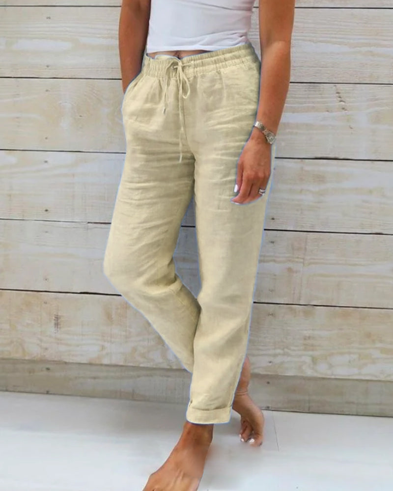 LOUNA | Pantalon Décontracté à Jambe Droite