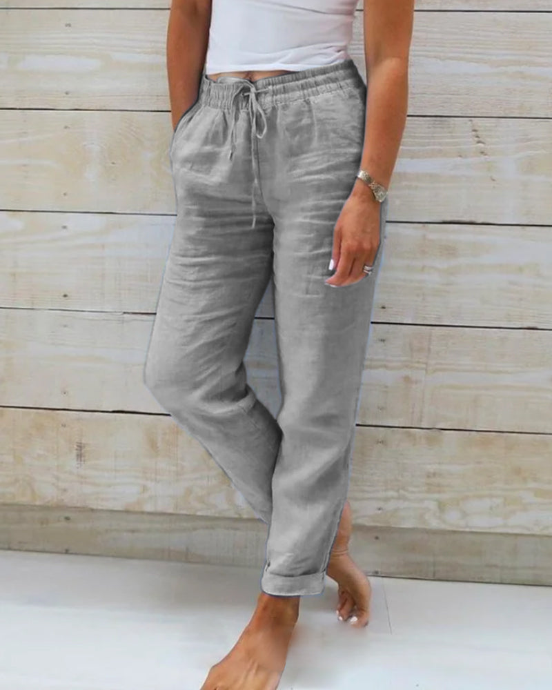 LOUNA | Pantalon Décontracté à Jambe Droite
