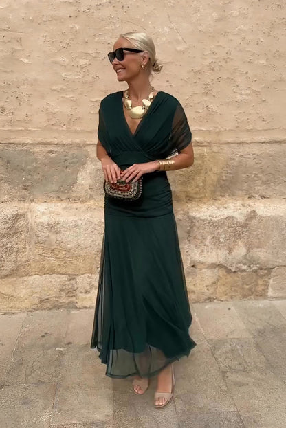 HELENA | Robe Maxi de Fête Élégante à Col V