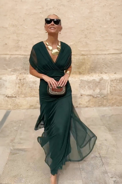 HELENA | Robe Maxi de Fête Élégante à Col V