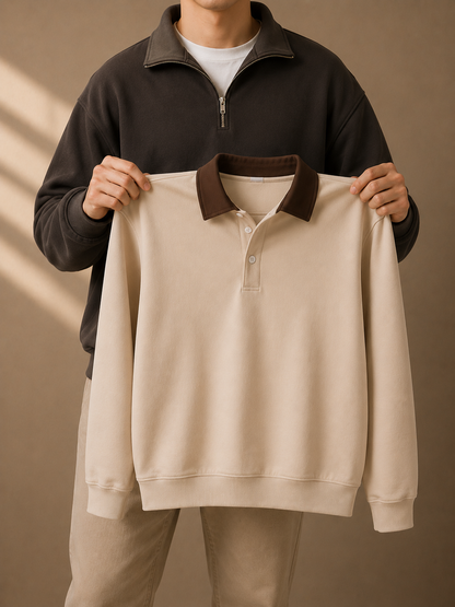 Pablo | Sudadera de corte relajado con cuello de pana