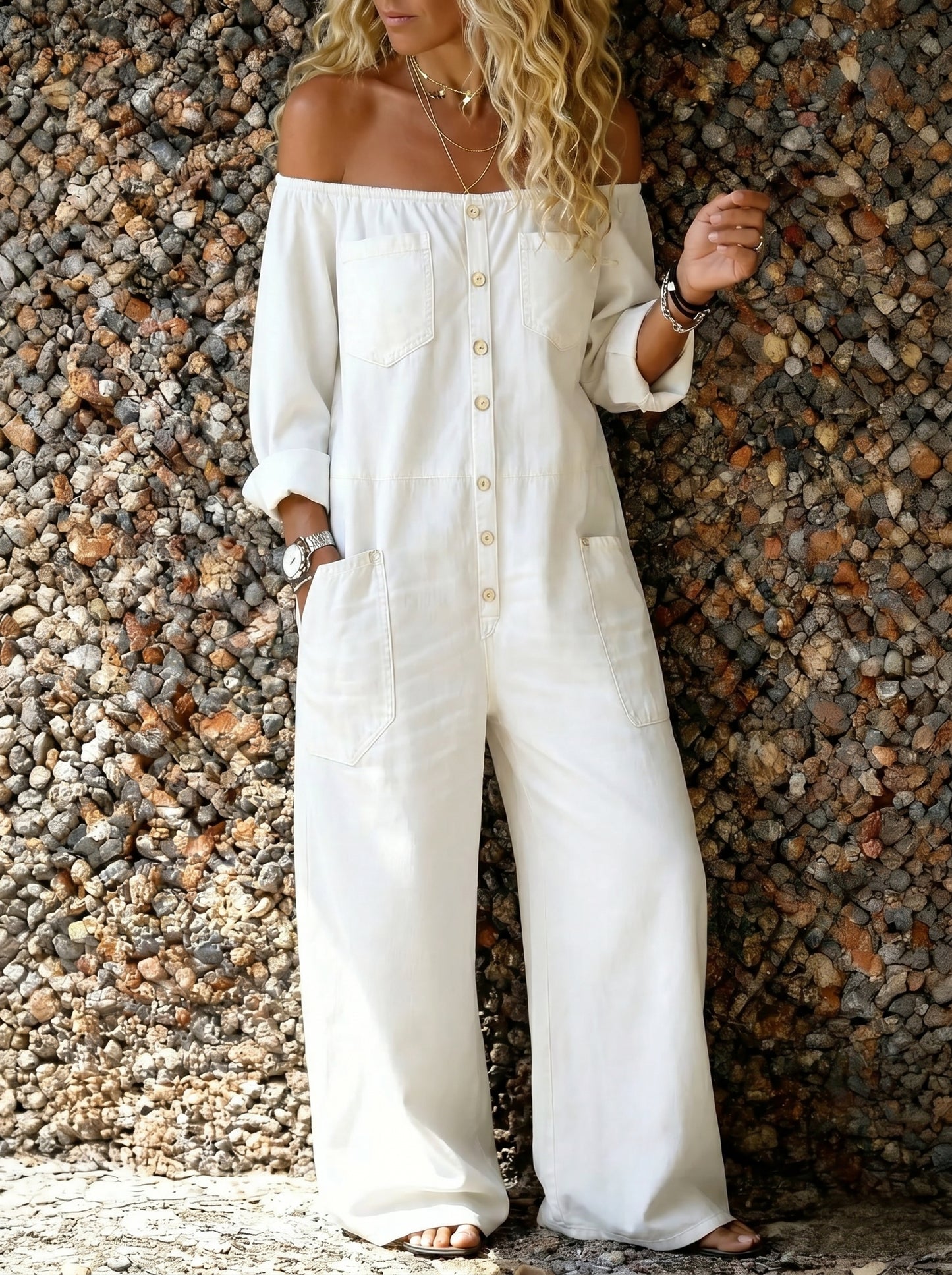 Sofia | Mono casual con hombros descubiertos