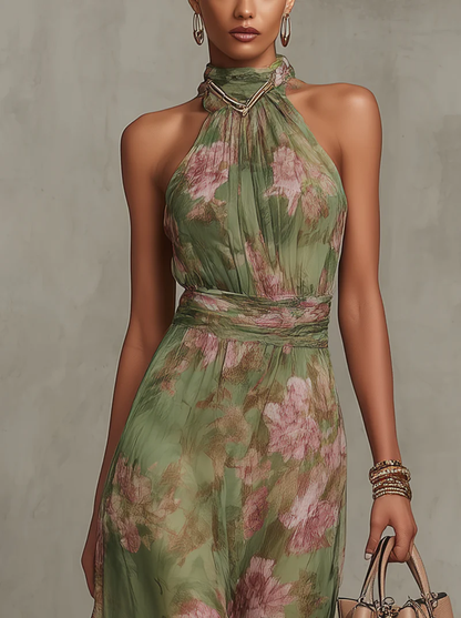 ELINA | Robe longue dos nu à fleurs