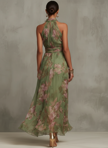 ELINA | Robe longue dos nu à fleurs